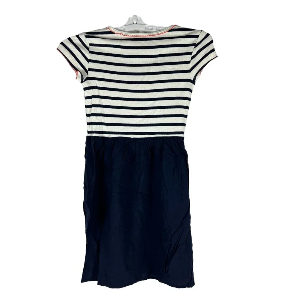 GAP Kids Striped Short Sleeve Dress Navy & White Size M